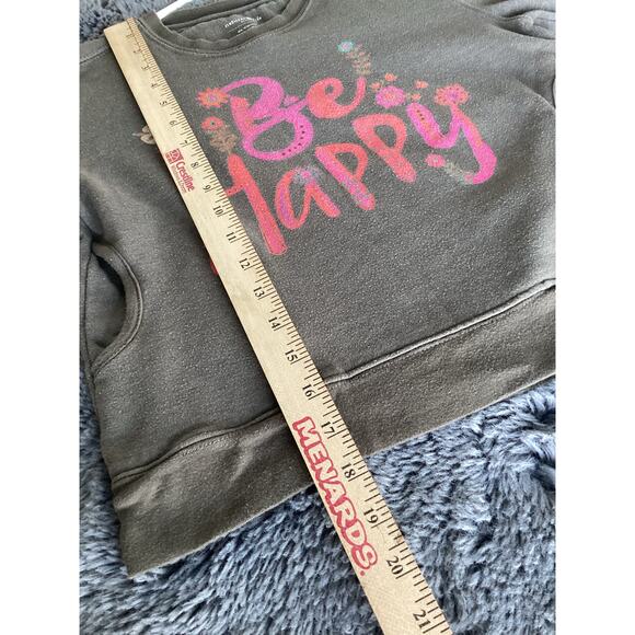 Girls Natural life graph sweatshirt be happy floral boho brown - Picture 9 of 9
